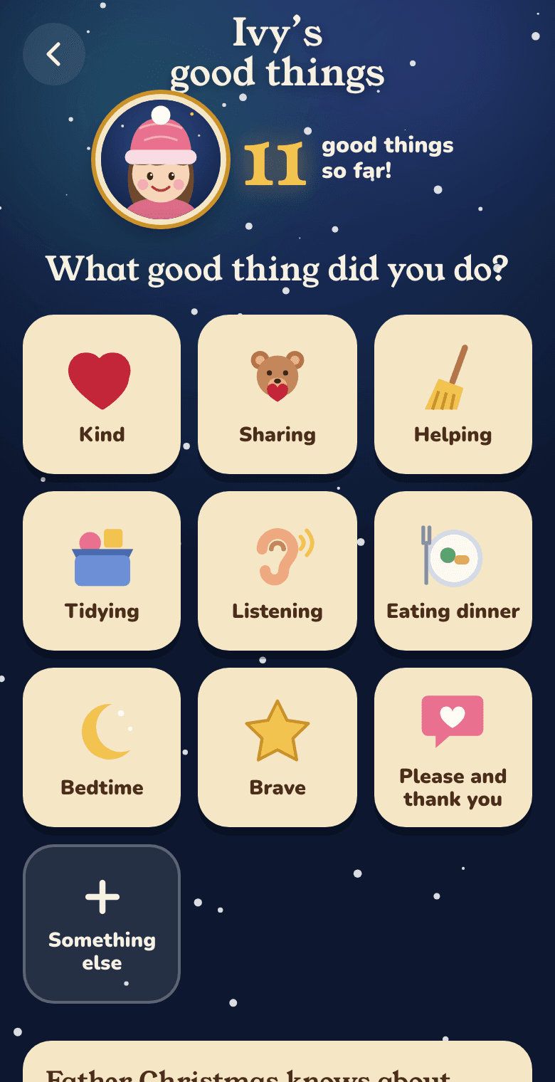 Picture buttons for logging good things