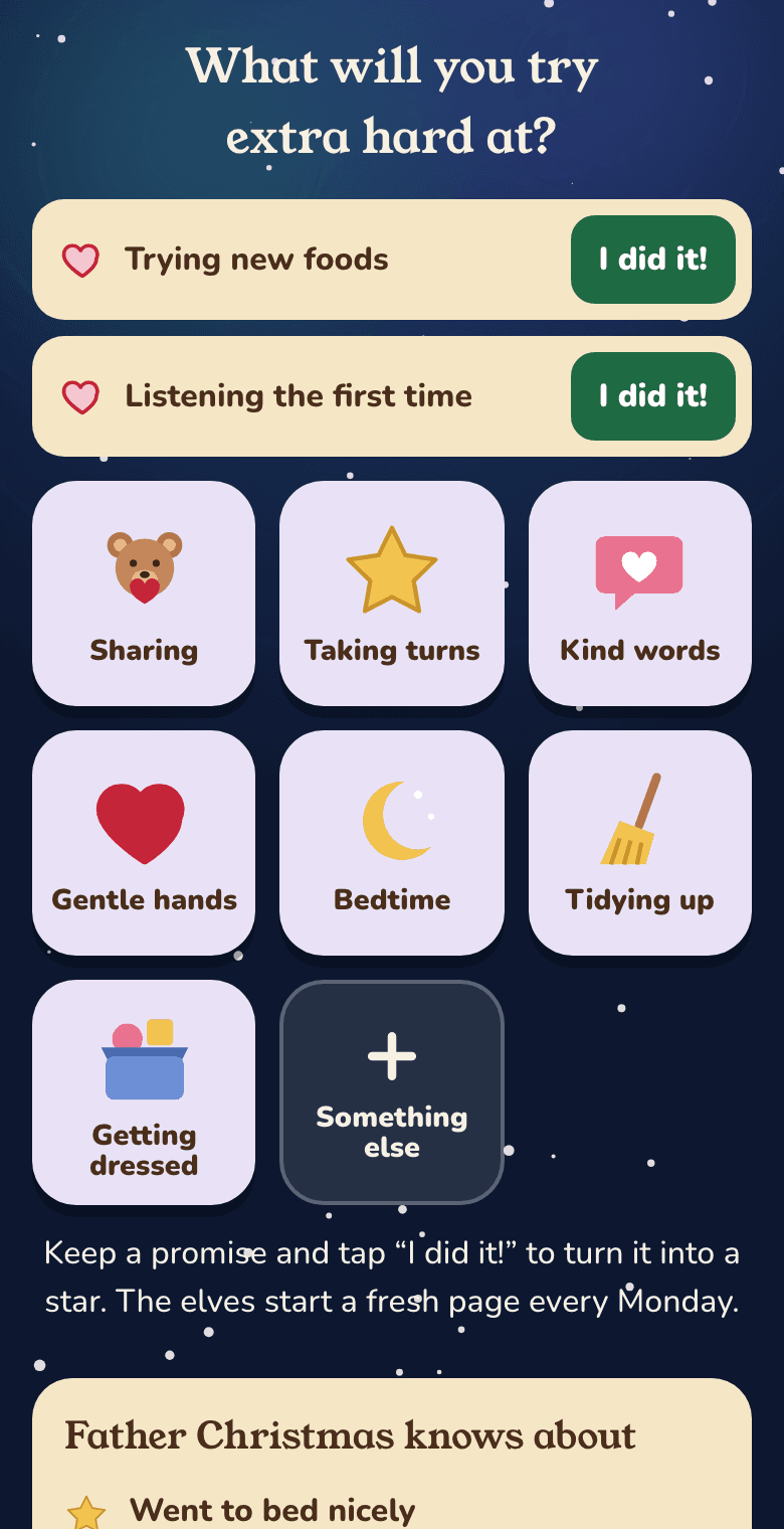 What will you try extra hard at? Promise buttons and the promises made this week