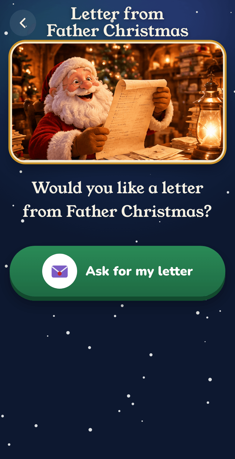 Would you like a letter from Father Christmas? Ask for my letter